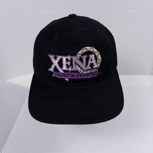 Vintage 1990s Xena Warrior Princess Snapback Hat Black Purple Embroidered Cap